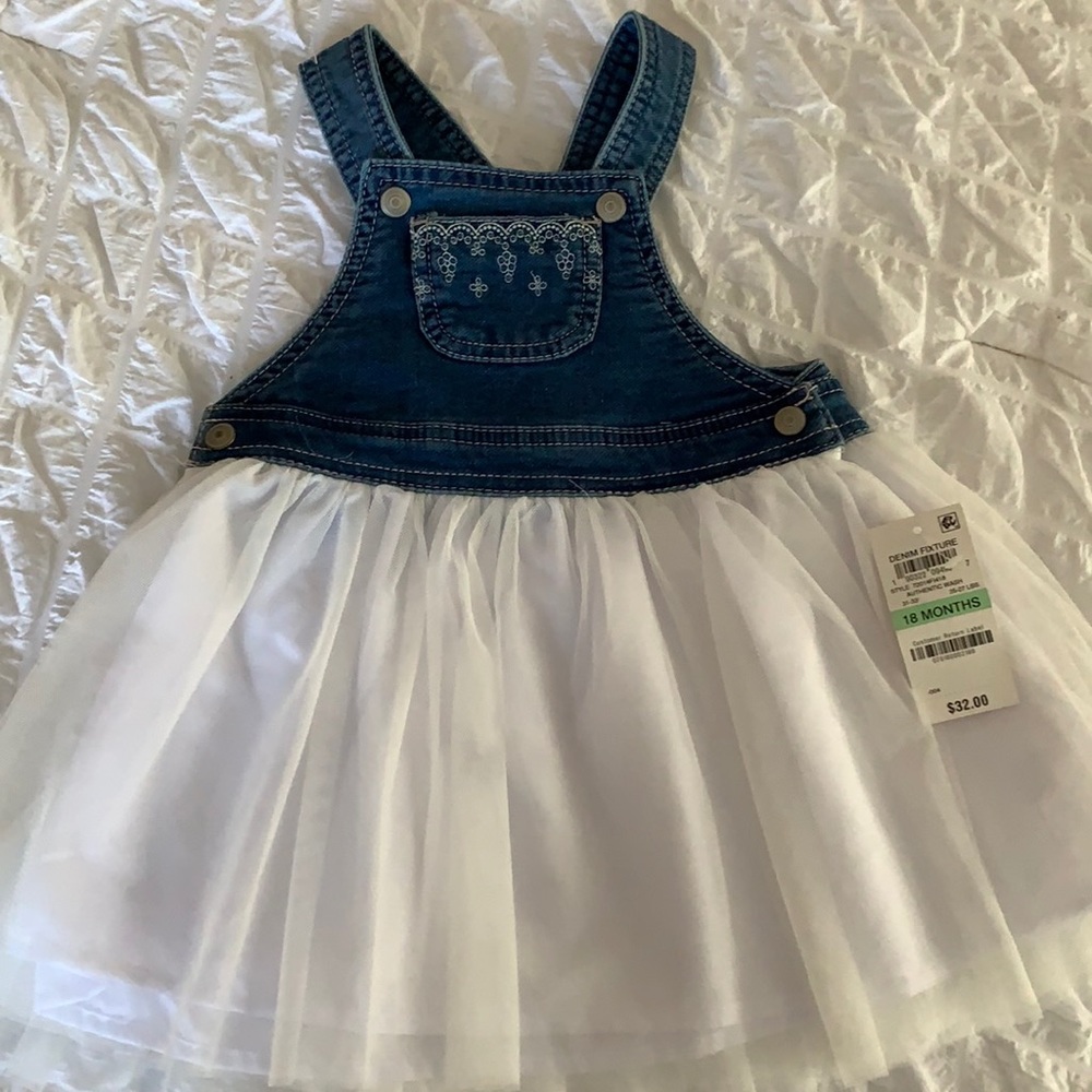 NWT First Impressions Denim Dress (18M)